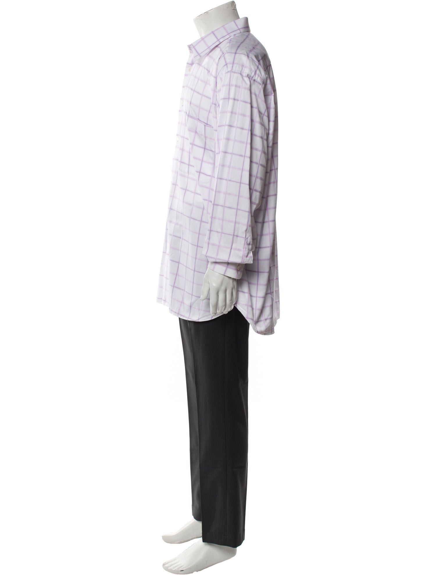 Brioni Plaid Print Long Sleeve Dress Shirt