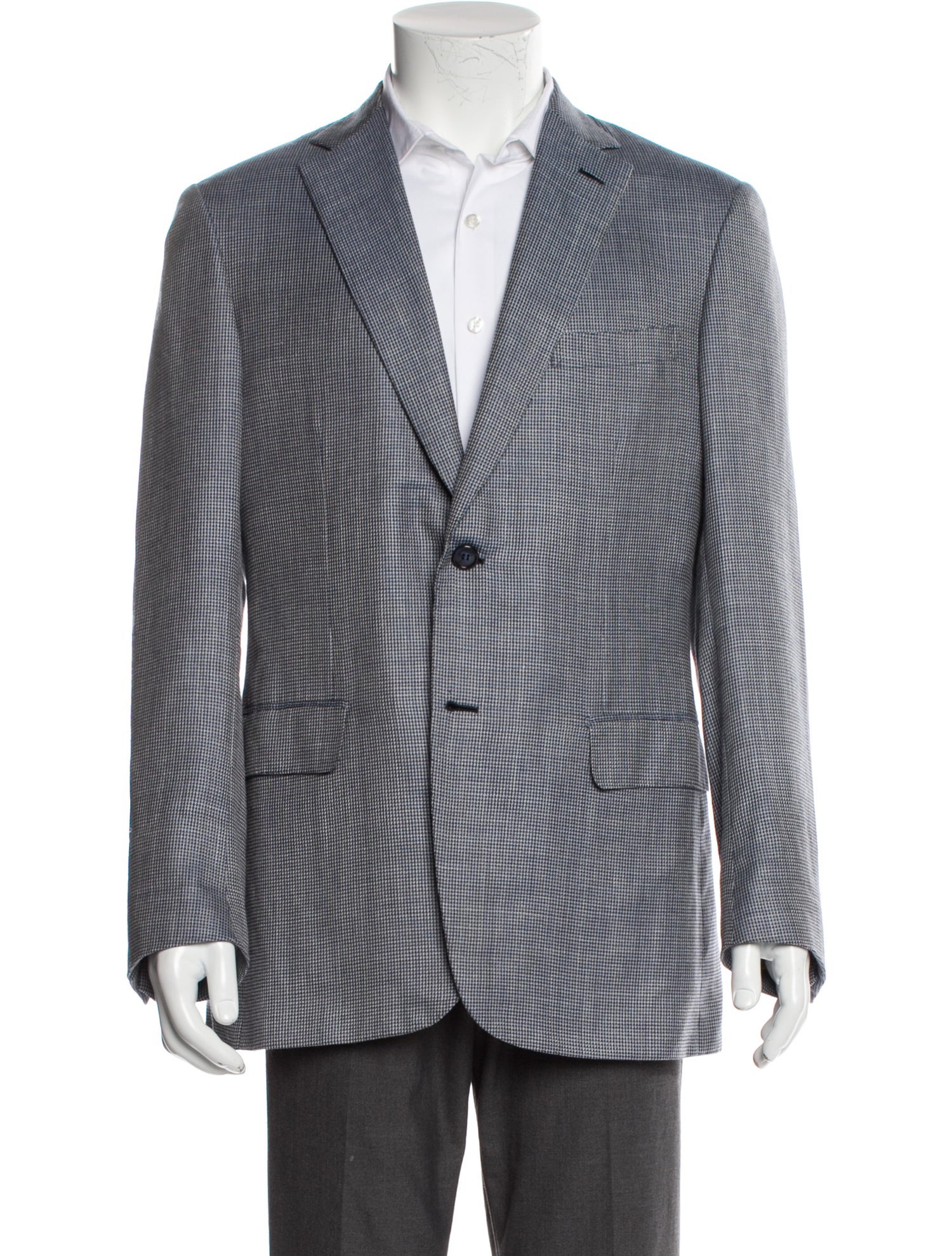 Brioni Wool Plaid Print Blazer