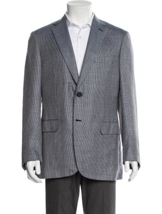 Brioni Wool Plaid Print Blazer