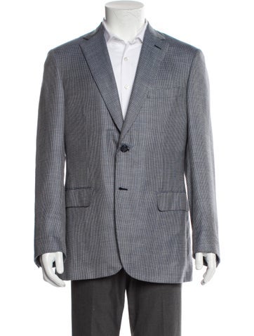 Brioni Suiting Wool Plaid Print Blazer Us40, It50 | L