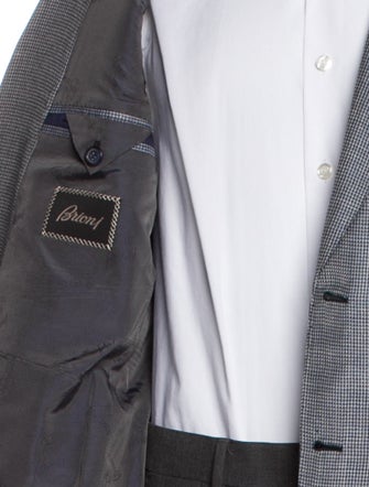 Brioni Wool Plaid Print Blazer