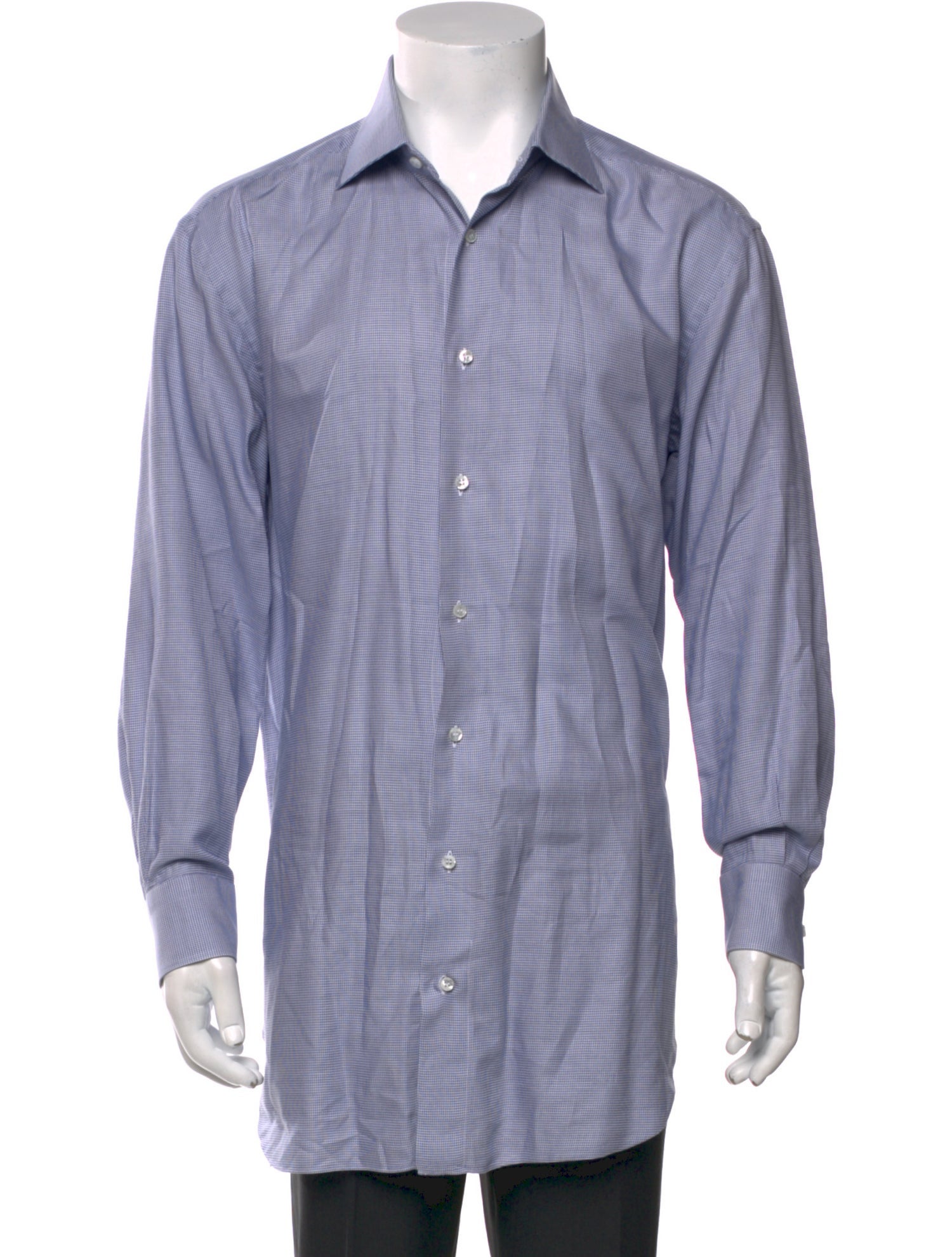 Brioni Plaid Print Long Sleeve Dress Shirt