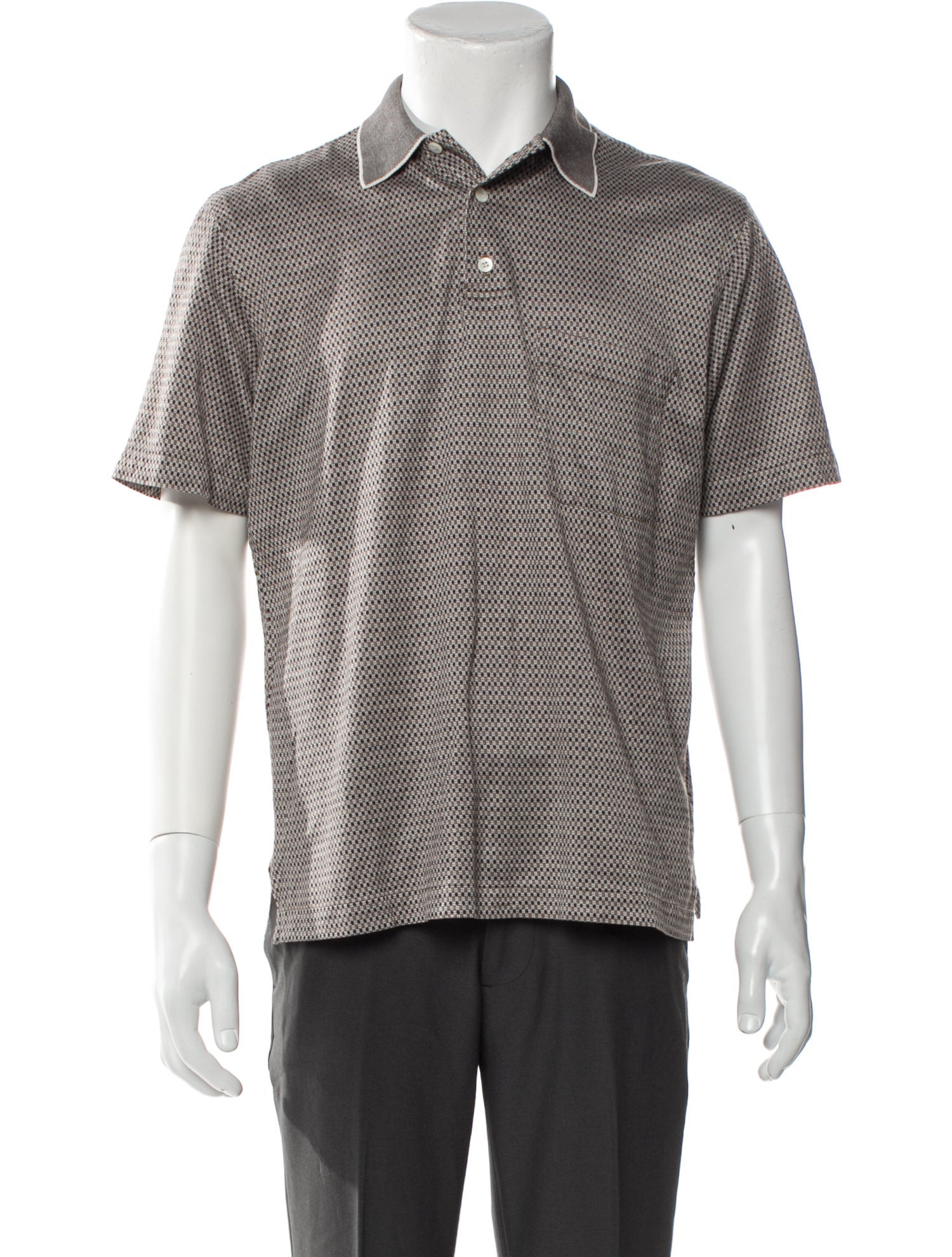 Brioni Printed Collar Polo Shirt