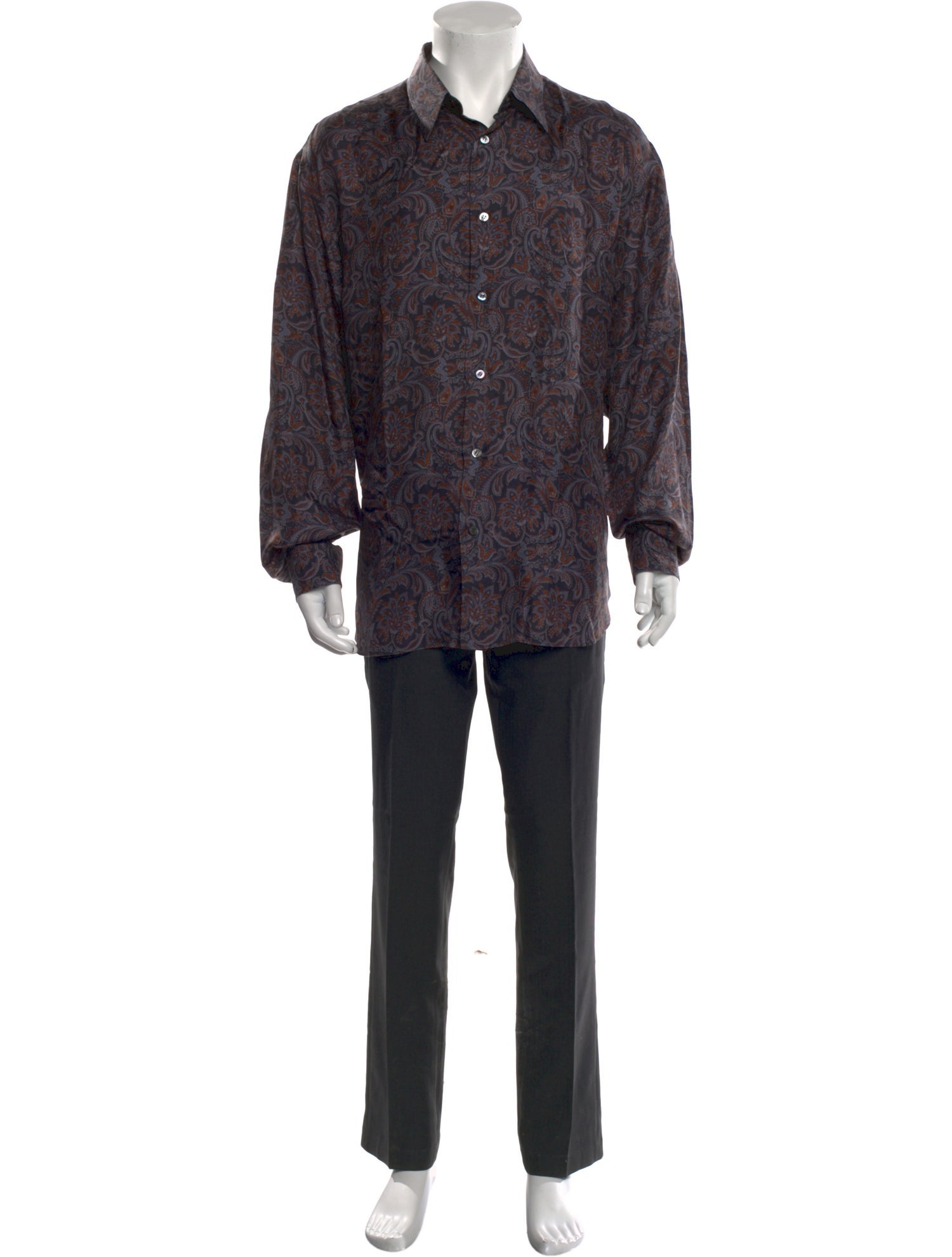 Brioni Silk Printed Dress Shirt