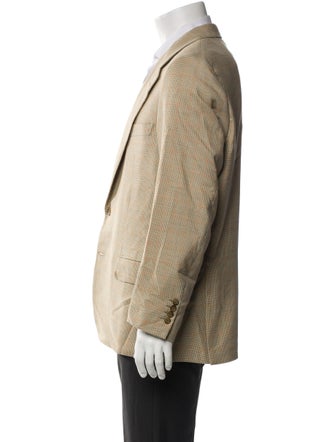 Brioni Wool Plaid Print Blazer