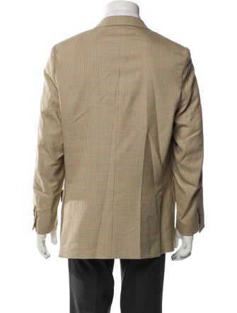Brioni Wool Plaid Print Blazer