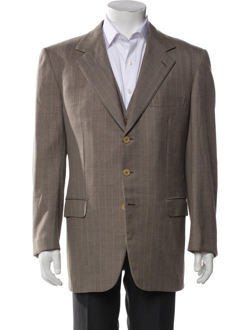 Brioni Wool Striped Two-Piece Suit Vest