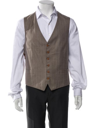 Brioni Wool Striped Two-Piece Suit Vest