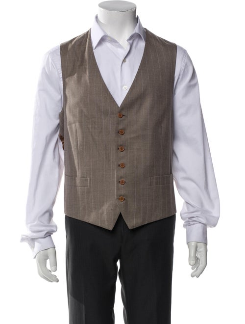 Brioni Wool Striped Two-Piece Suit Vest