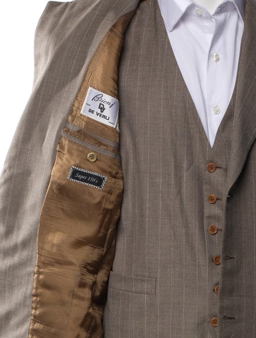 Brioni Wool Striped Two-Piece Suit Vest