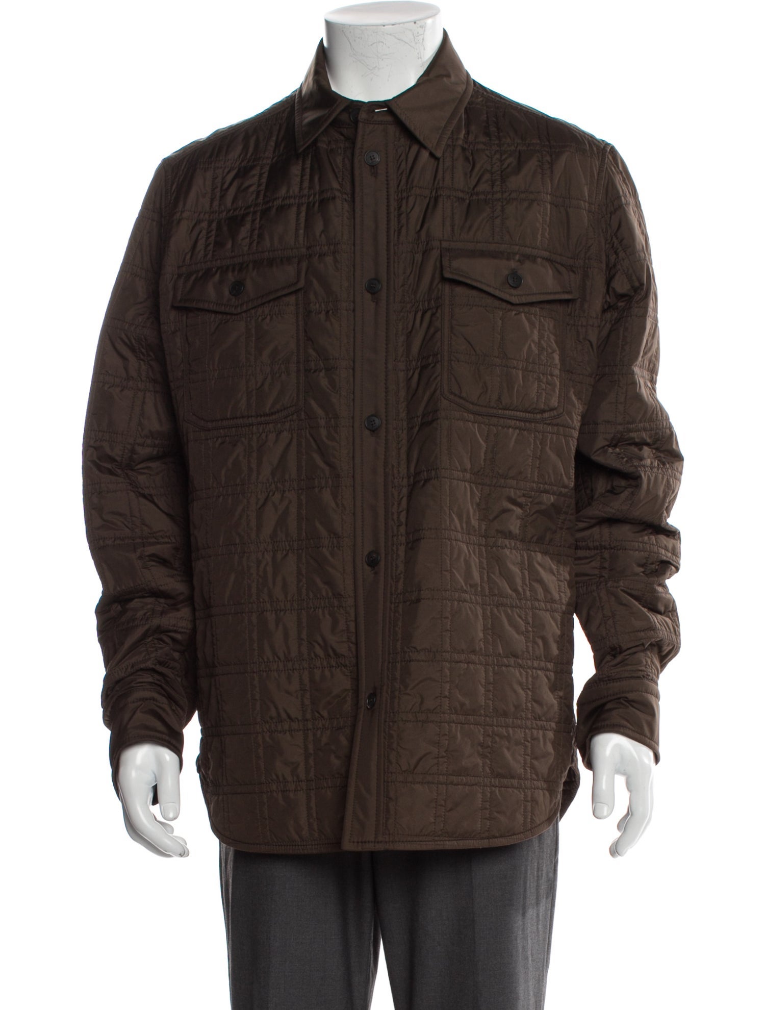 Veronique Branquinho Mandarin Collar Patch Jacket - Grey