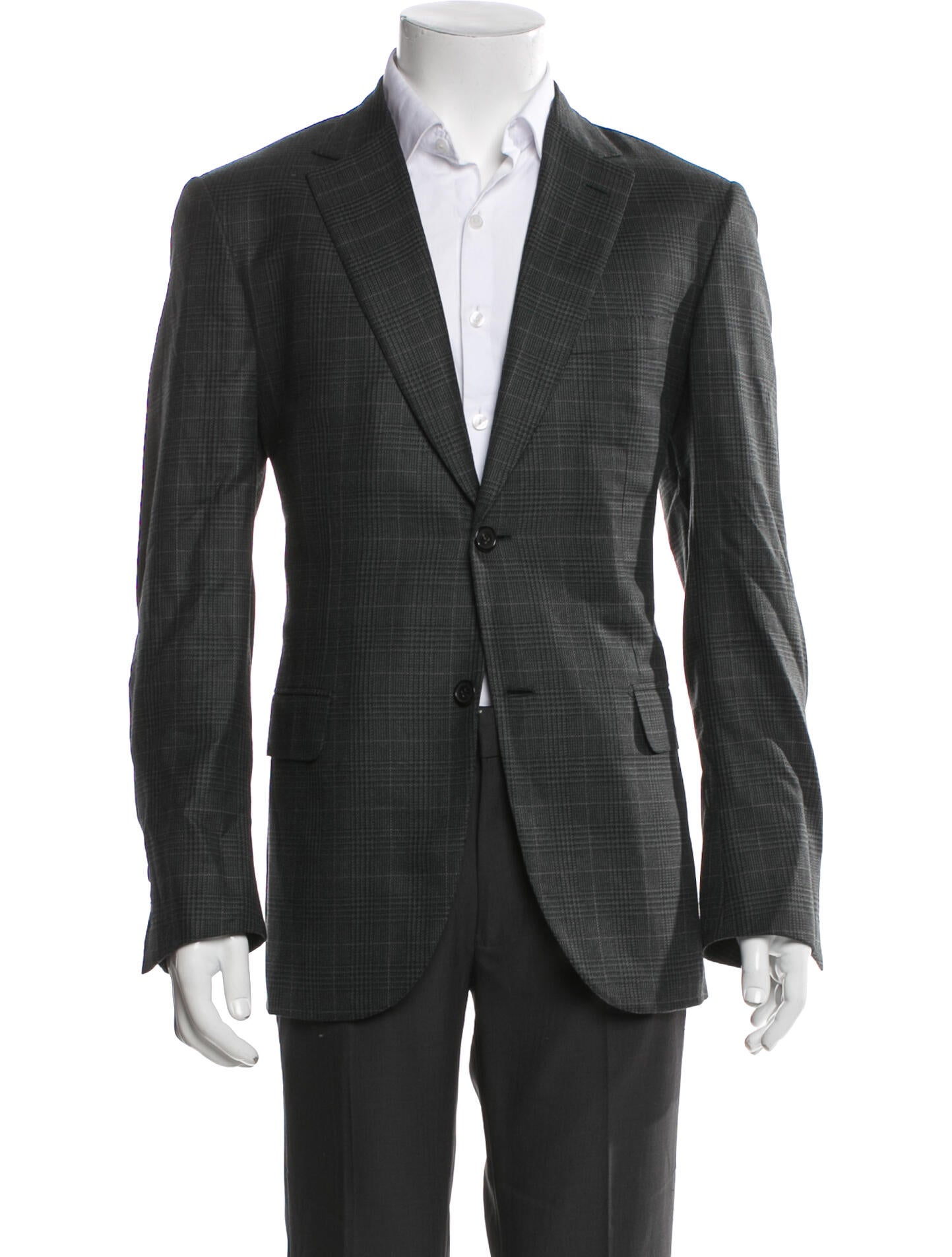 Brioni Wool Plaid Print Jacket