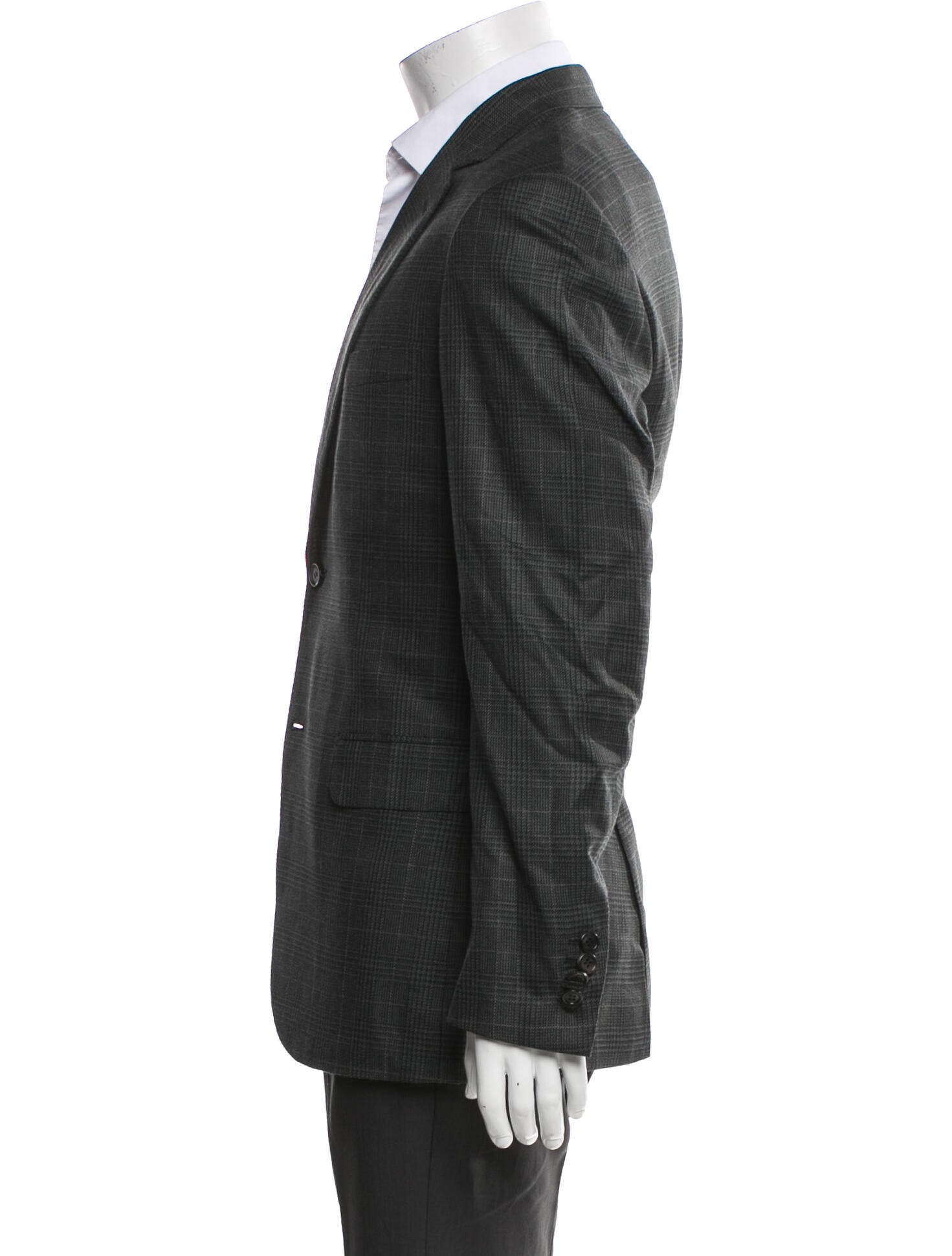 Brioni Wool Plaid Print Jacket