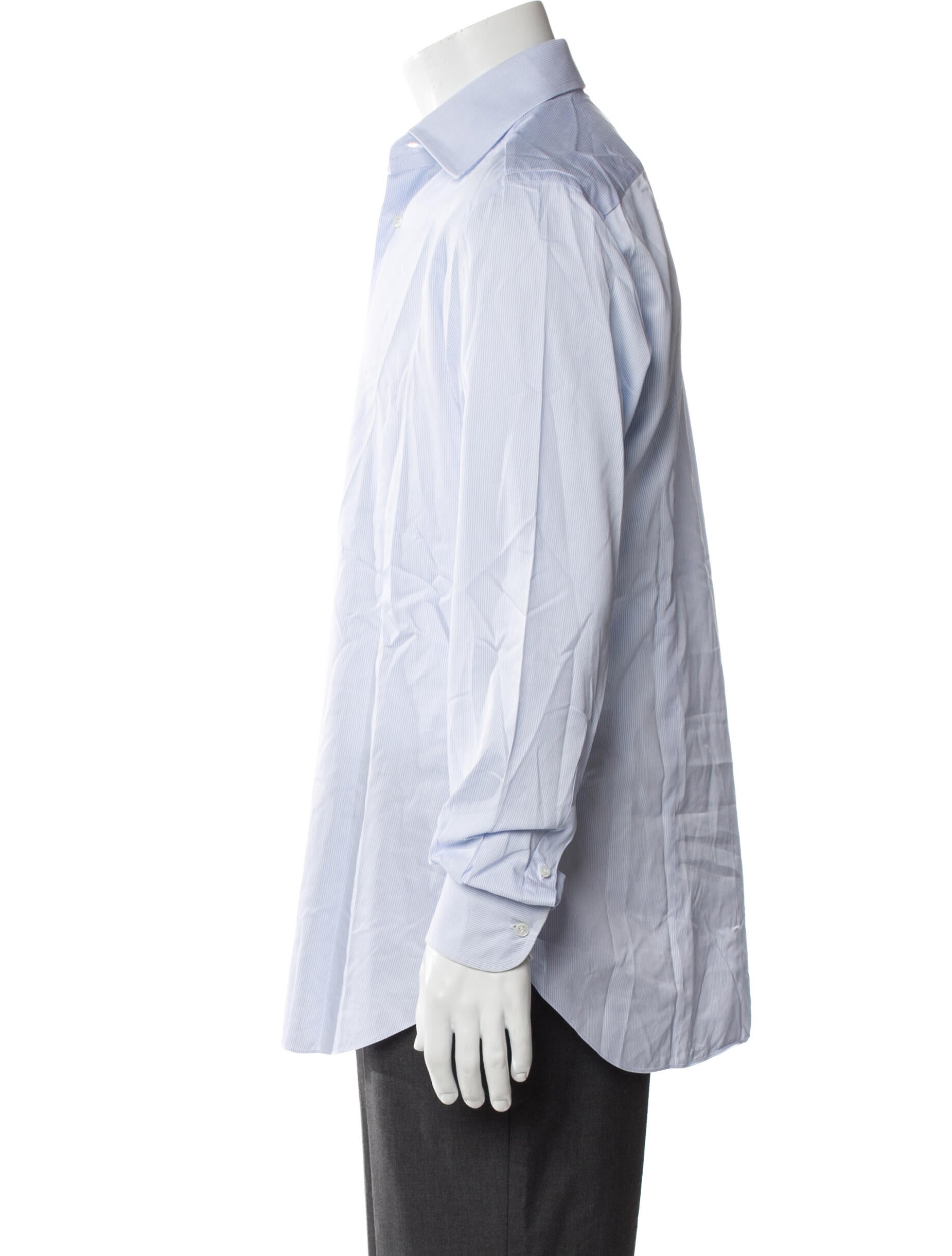 Brioni Striped Long Sleeve Dress Shirt