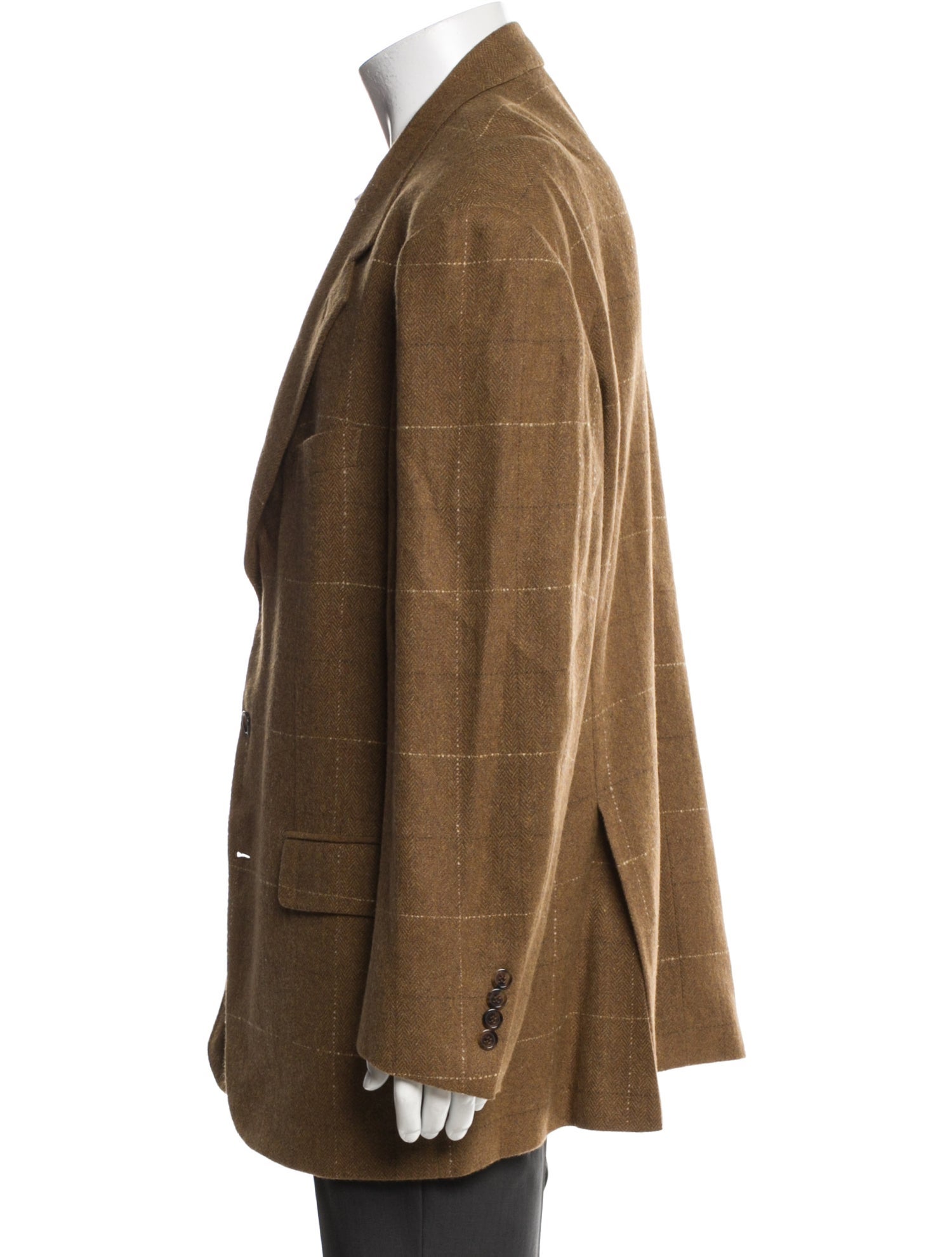 Brioni Cashmere Plaid Print Blazer