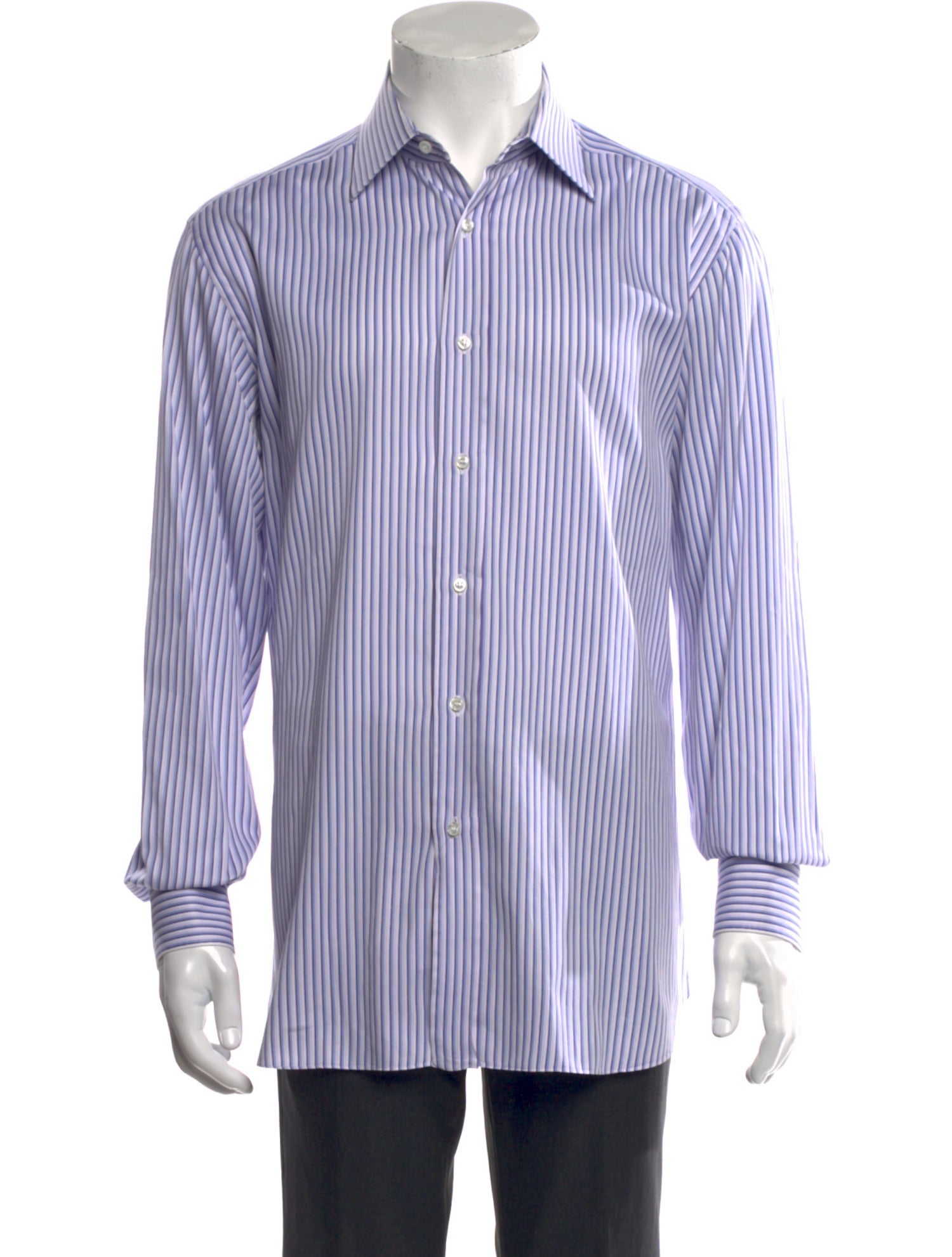 Brioni Striped Long Sleeve Dress Shirt