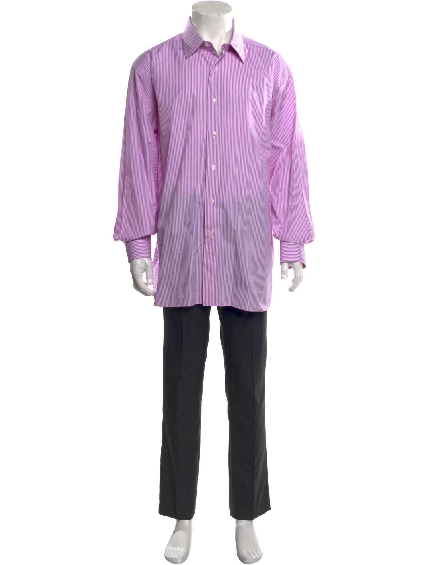 Brioni Striped Long Sleeve Dress Shirt