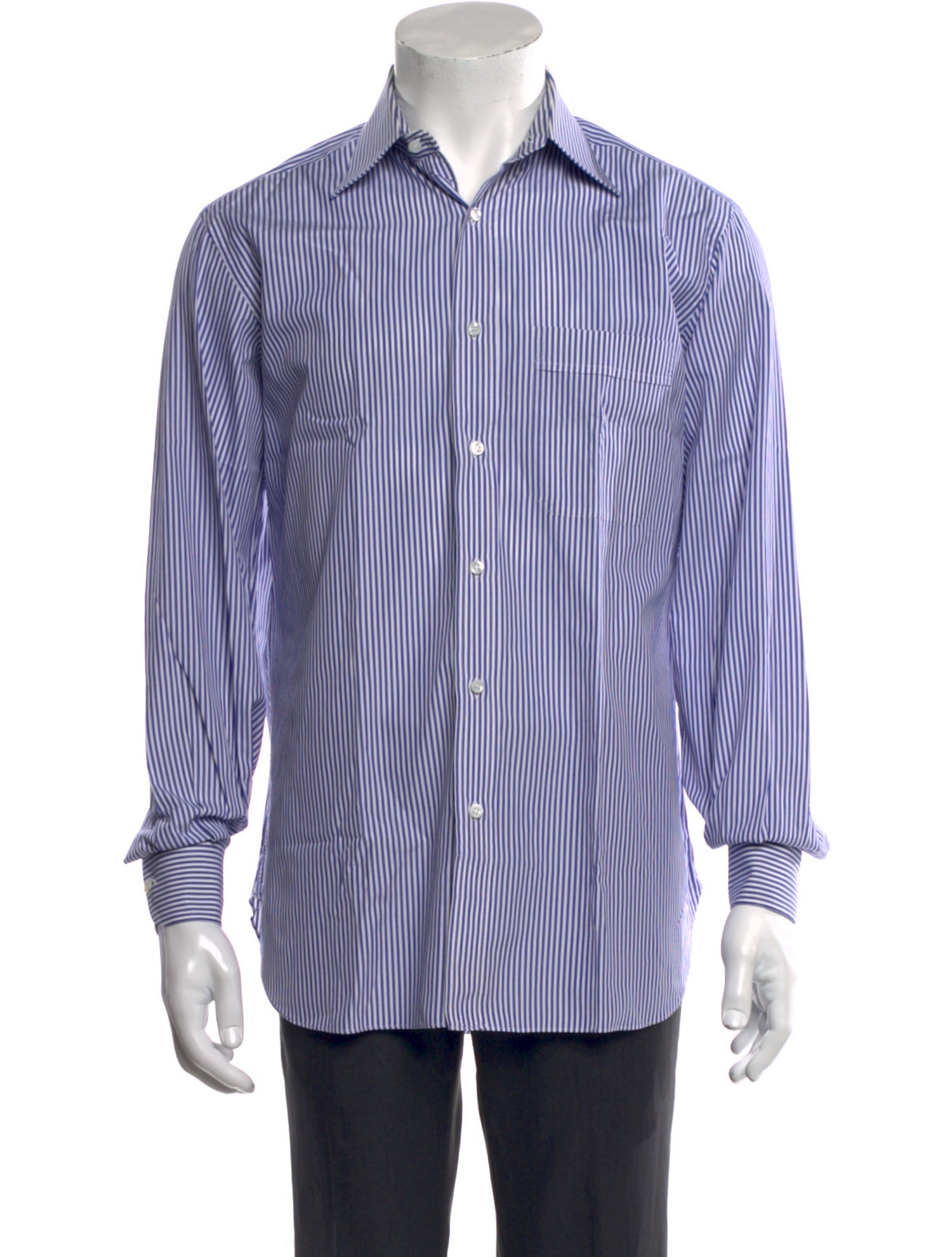 Brioni Striped Long Sleeve Dress Shirt