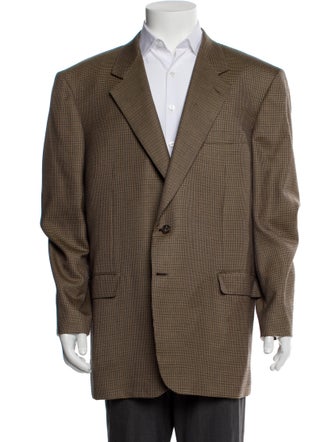 Brioni Cashmere Houndstooth Print Blazer