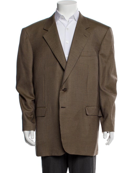 Brioni Cashmere Houndstooth Print Blazer
