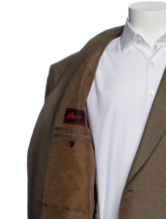 Brioni Cashmere Houndstooth Print Blazer