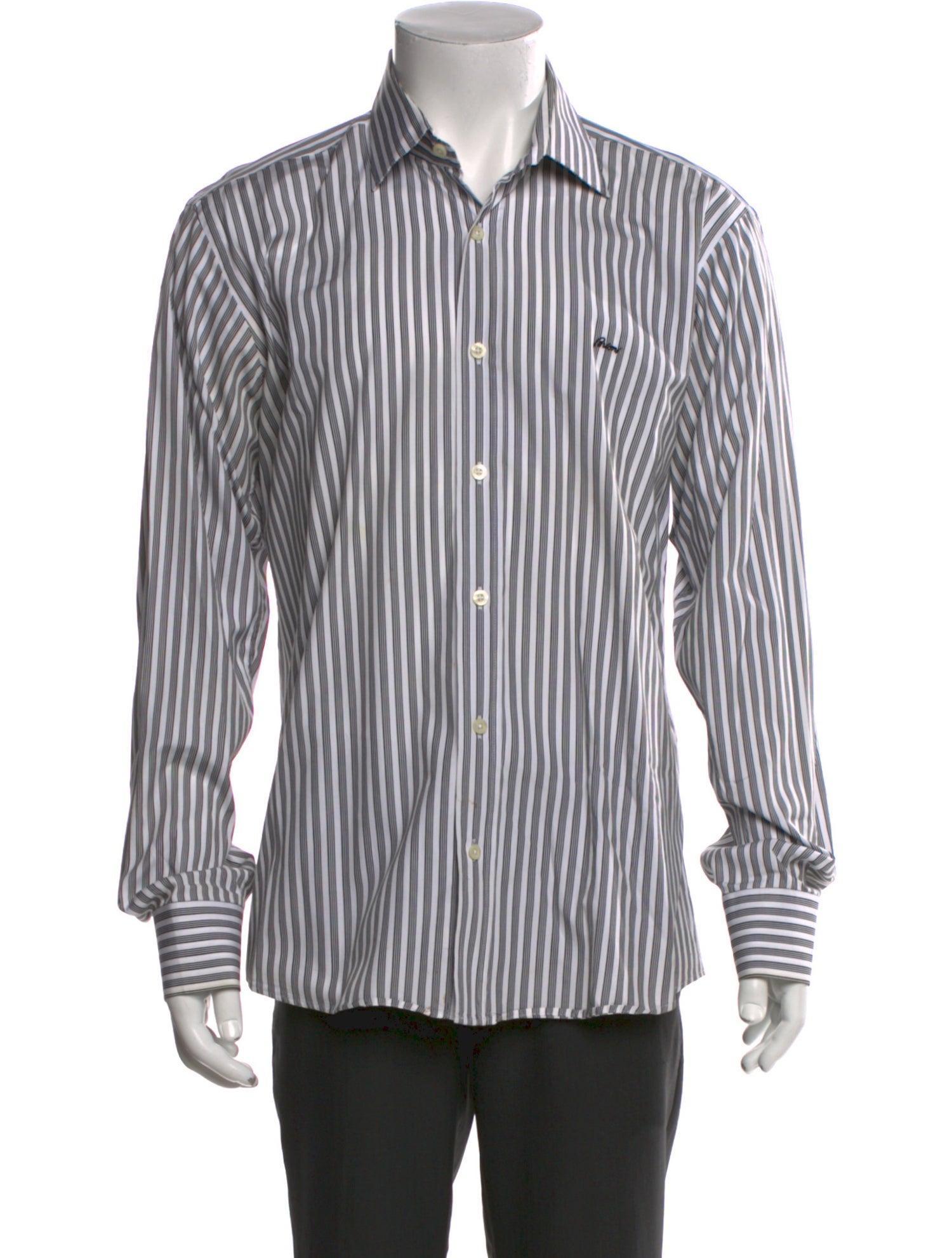 Brioni Striped Long Sleeve Dress Shirt