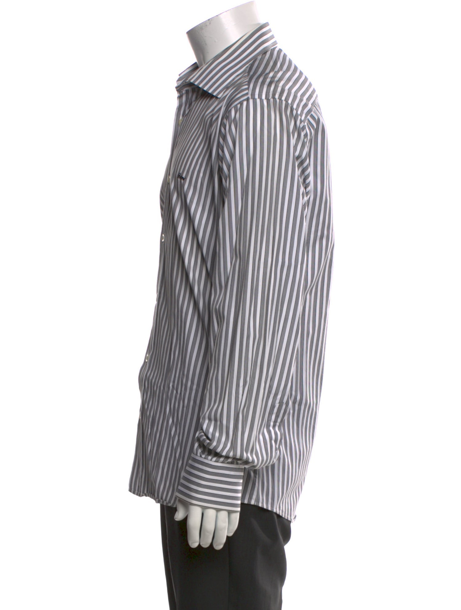 Brioni Striped Long Sleeve Dress Shirt