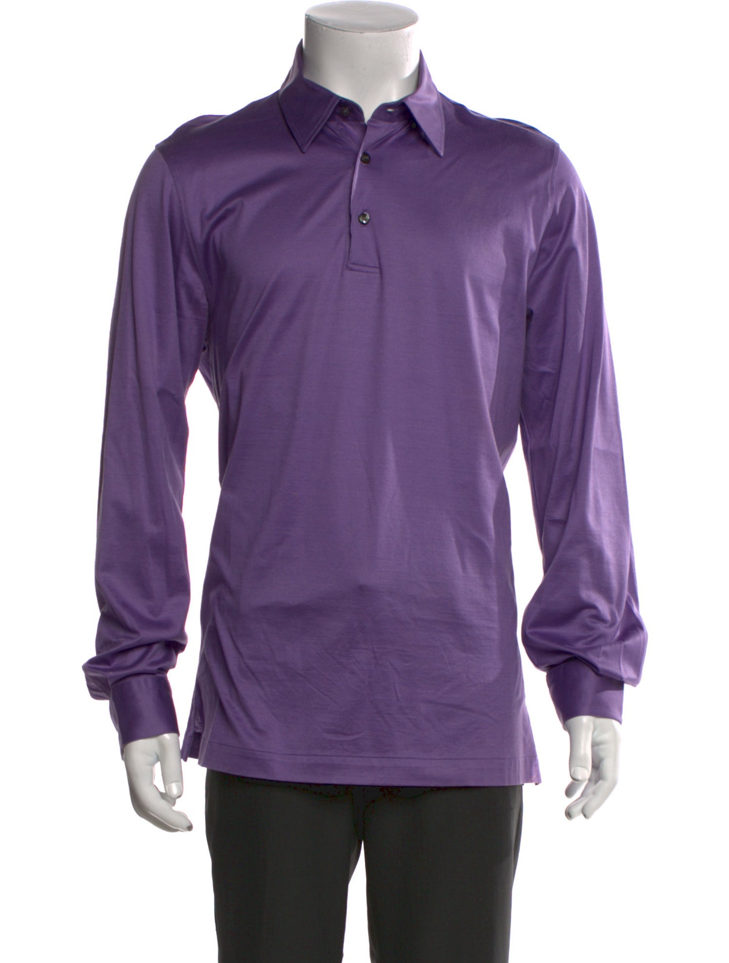 Brioni Collar Long Sleeve Polo Shirt