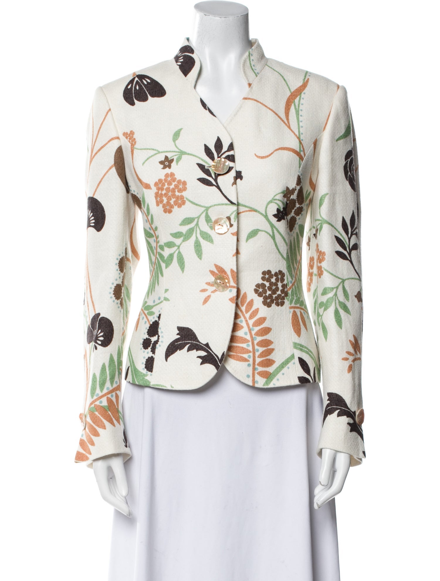 Brioni Linen Floral Print Evening Jacket