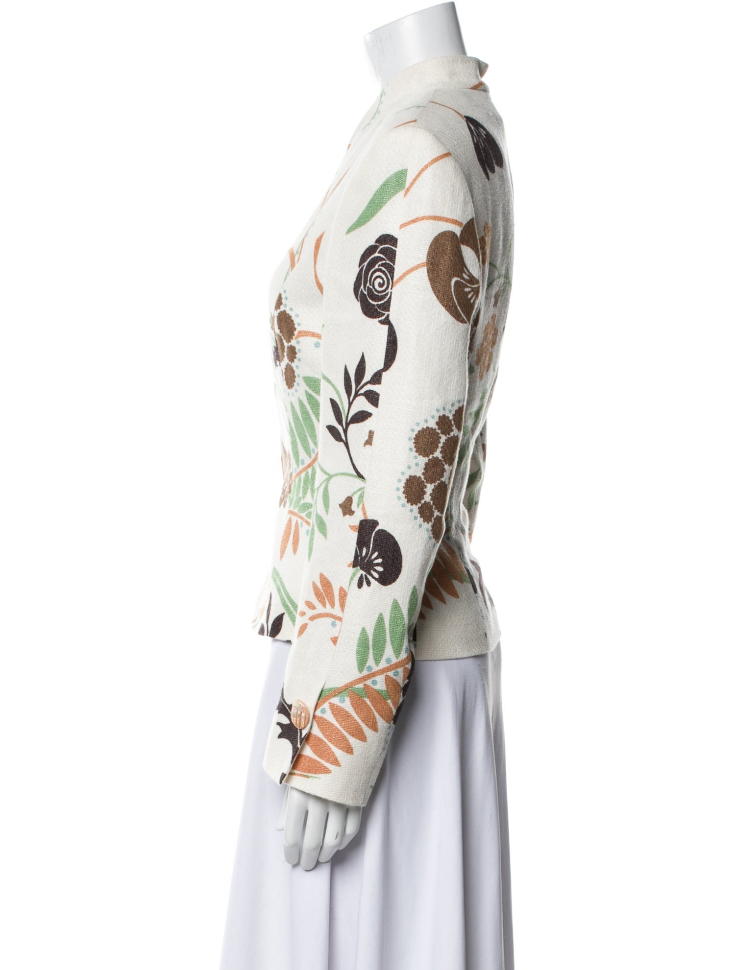 Brioni Linen Floral Print Evening Jacket