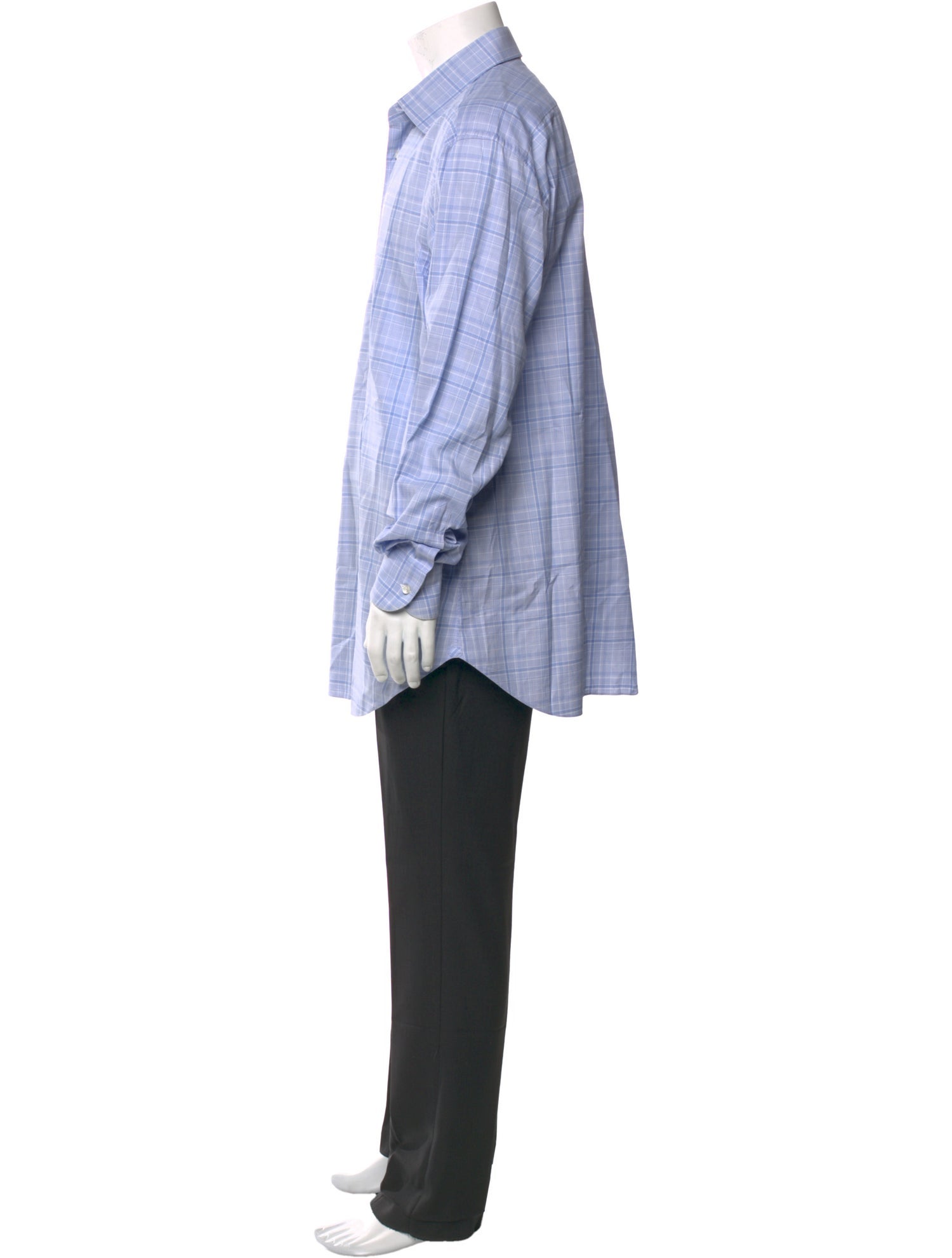 Brioni Plaid Print Long Sleeve Dress Shirt