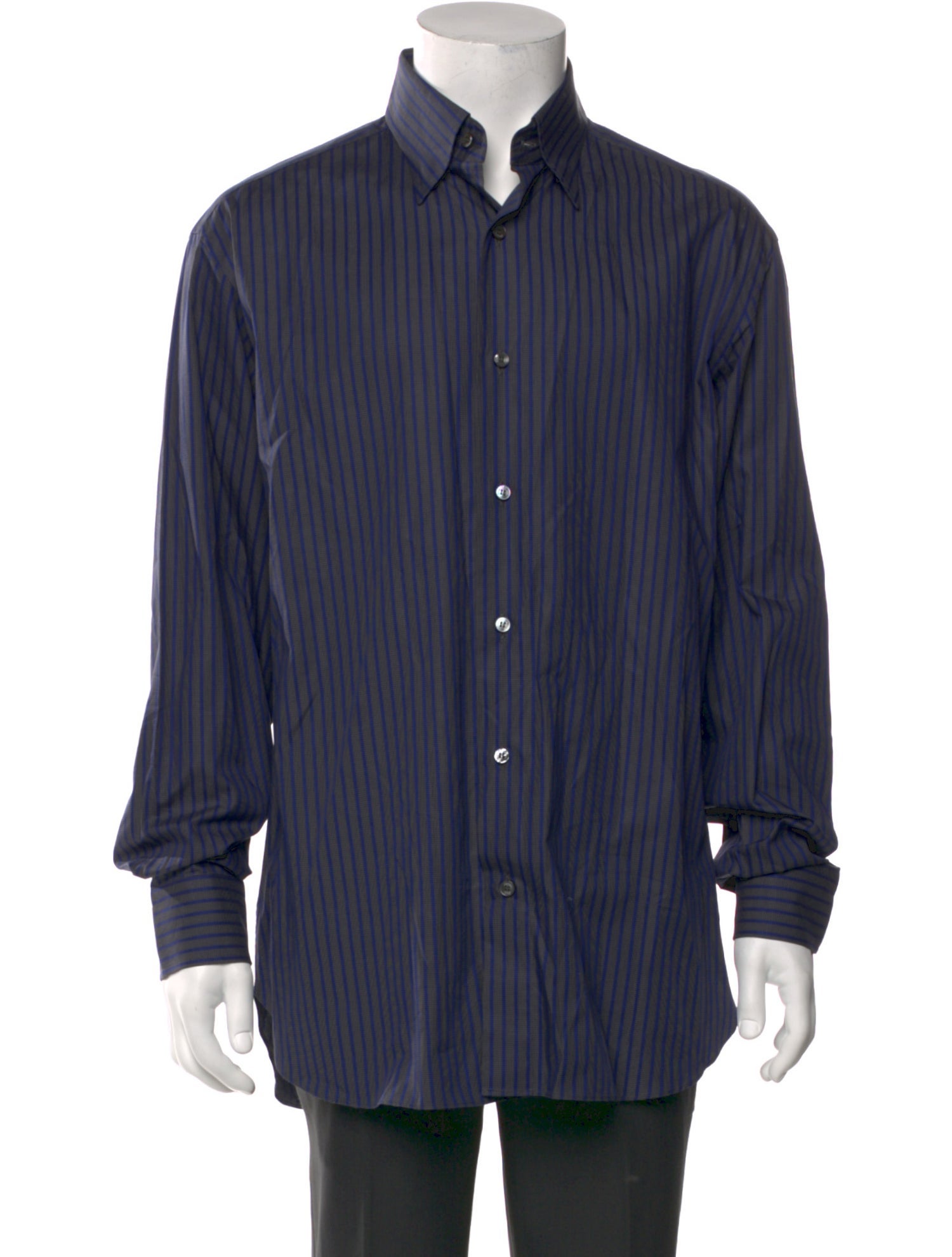 Brioni Striped Long Sleeve Dress Shirt