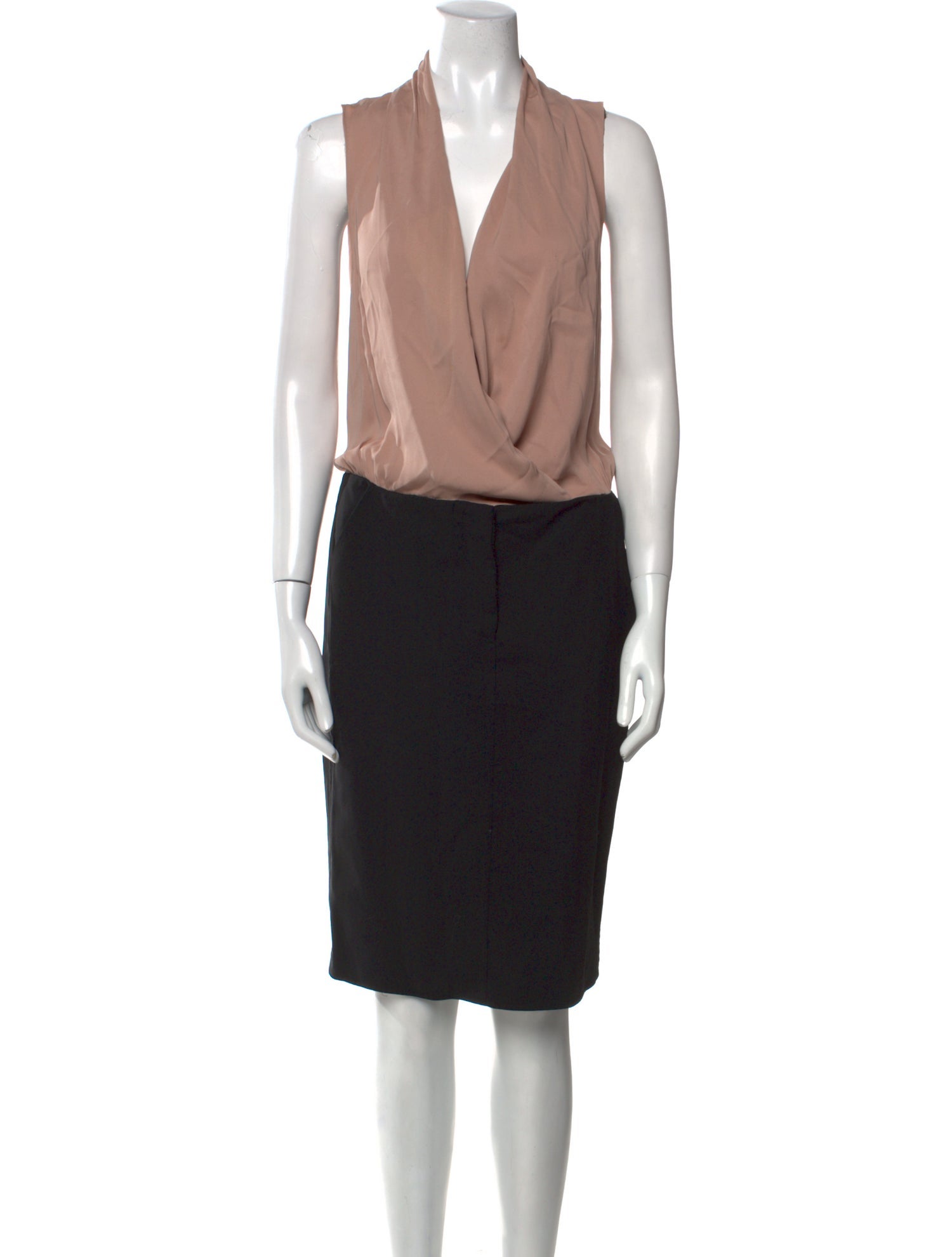 Brioni V-Neck Knee-Length Dress