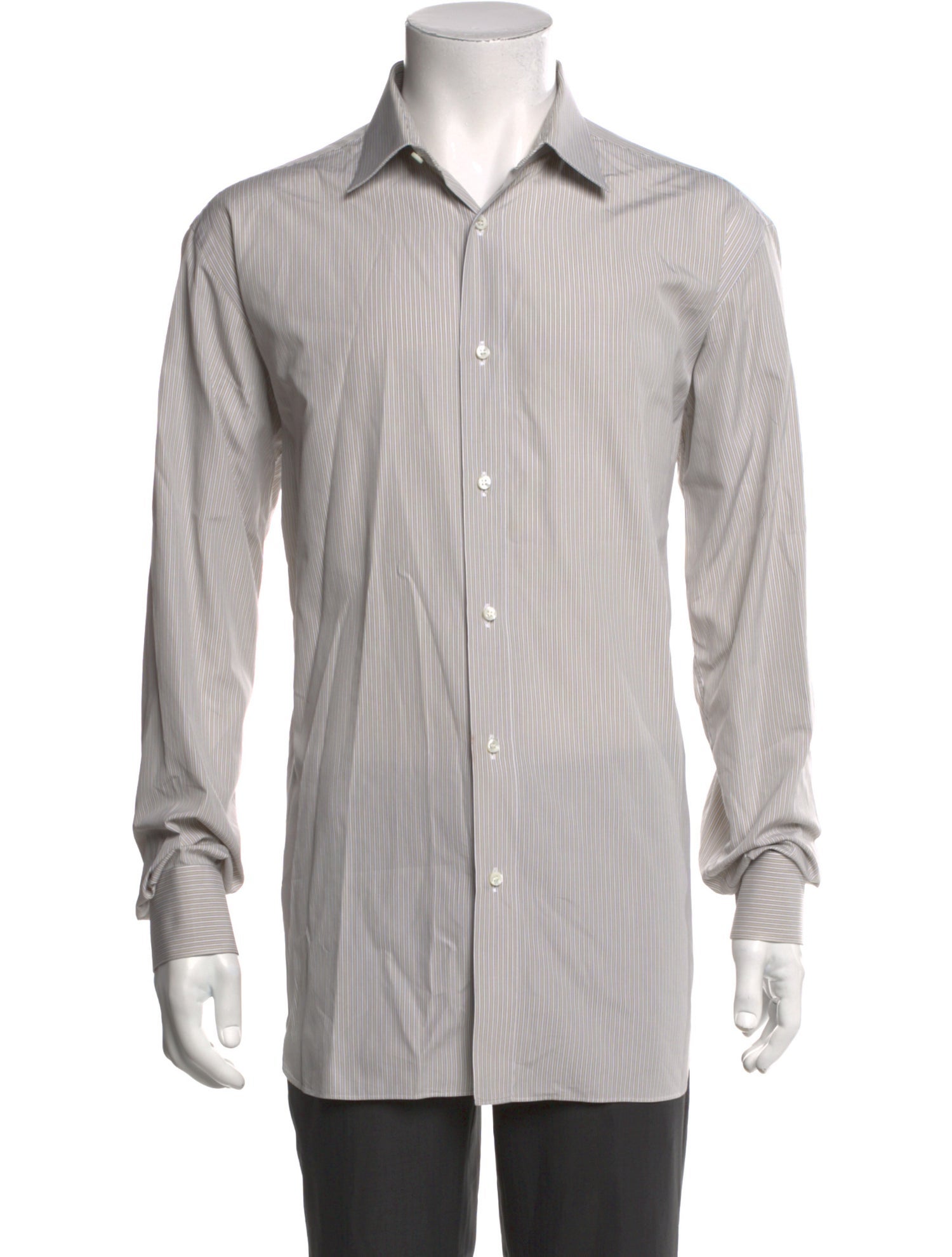 Brioni Striped Long Sleeve Dress Shirt