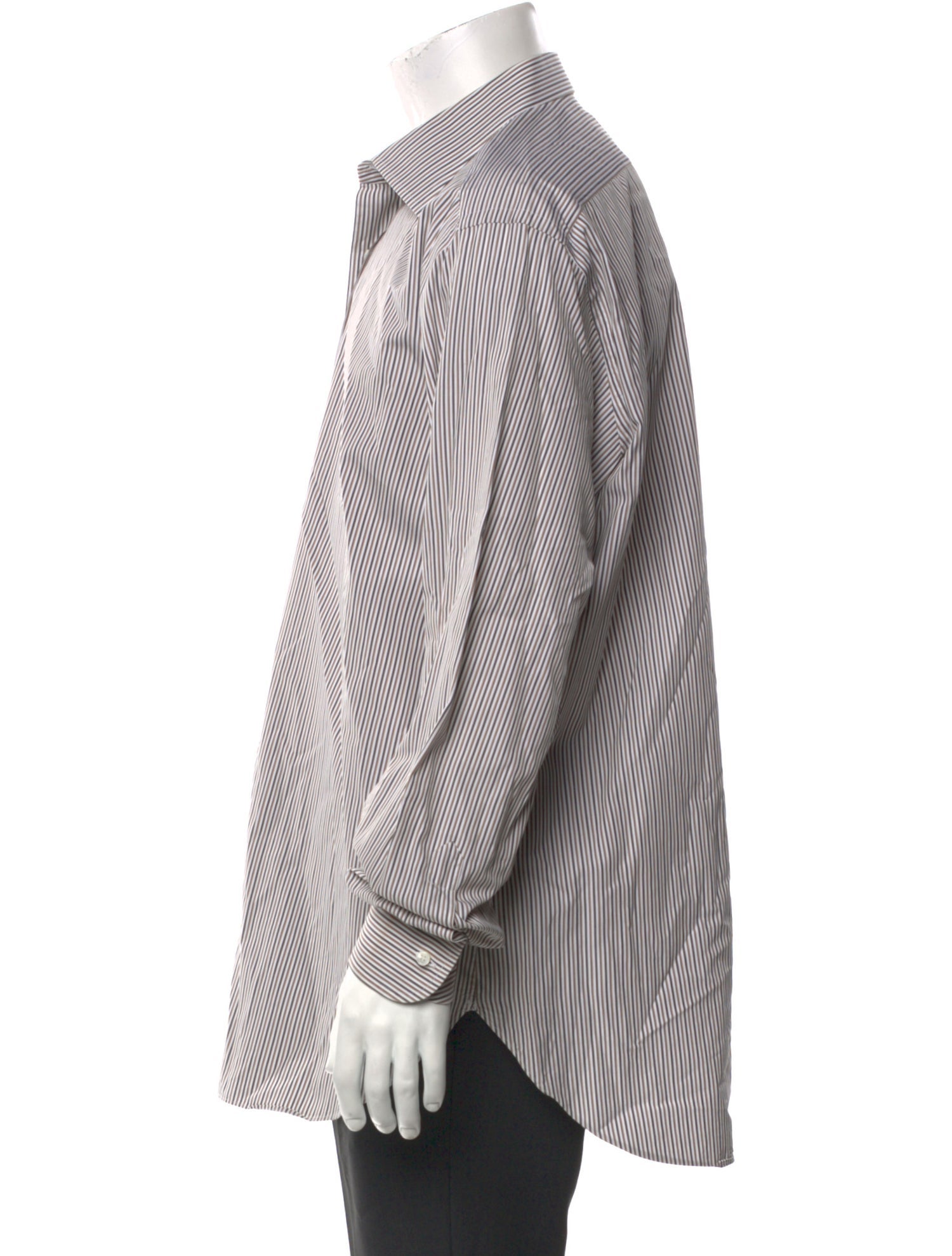 Brioni Striped Long Sleeve Dress Shirt