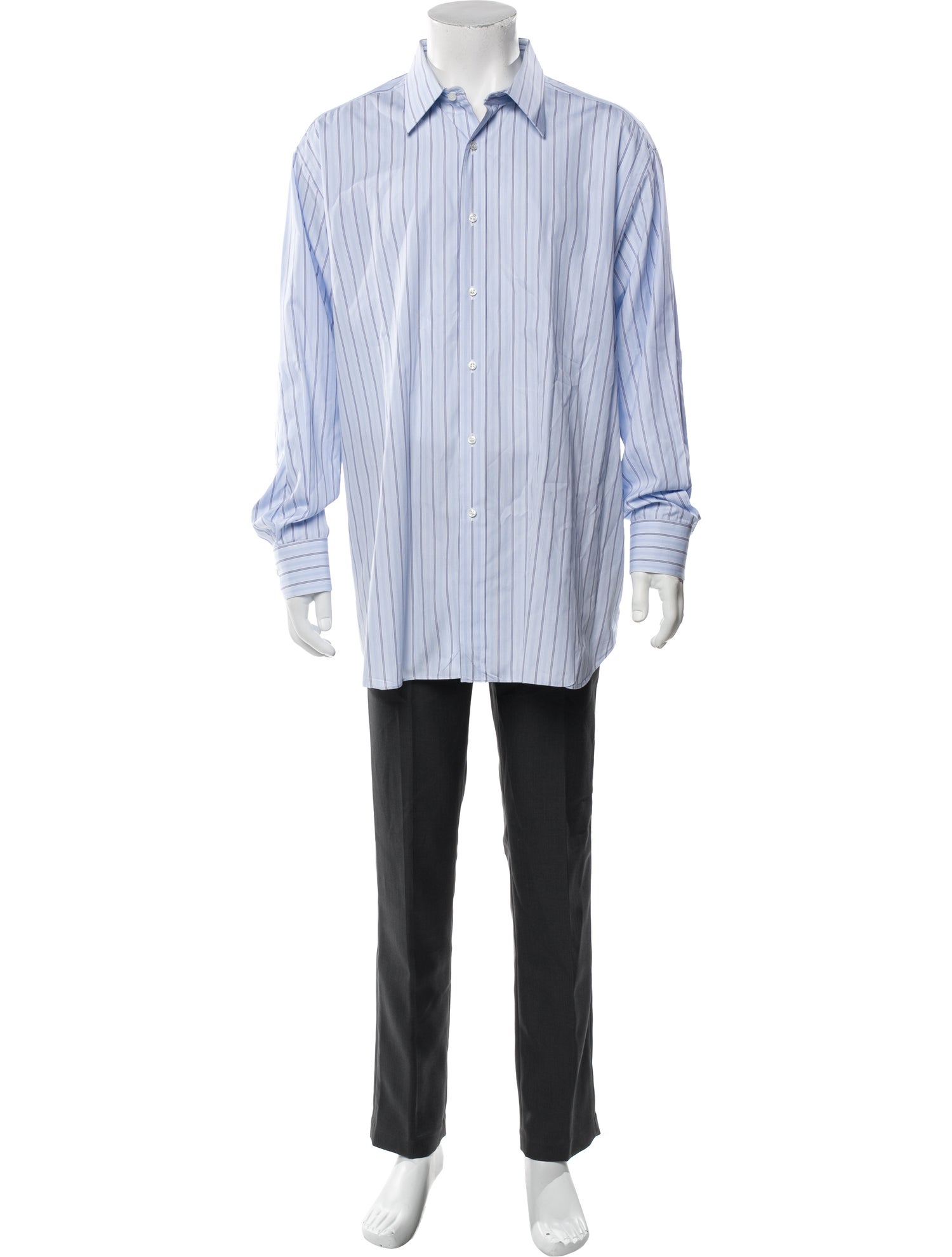 Brioni Striped Long Sleeve Dress Shirt