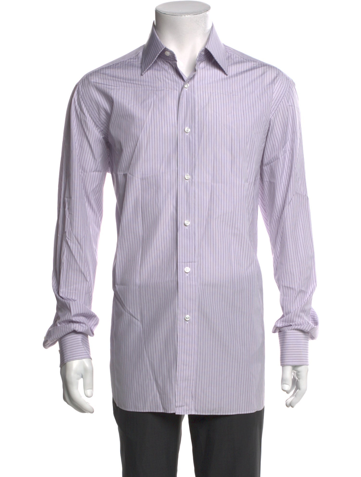 Brioni Striped Long Sleeve Dress Shirt