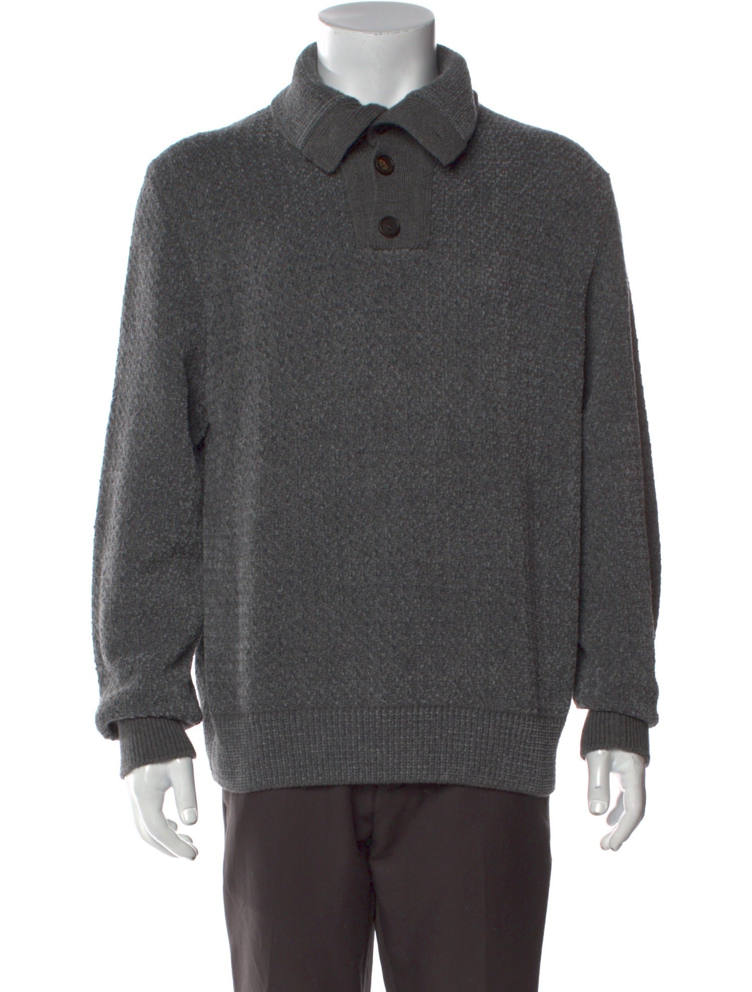 Brioni Silk Collar Polo Sweater