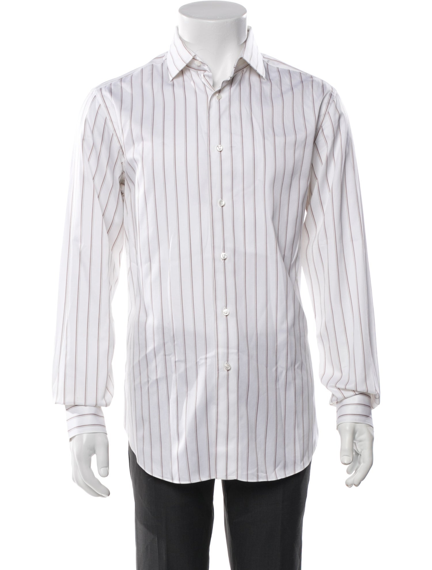 Brioni Striped Long Sleeve Dress Shirt