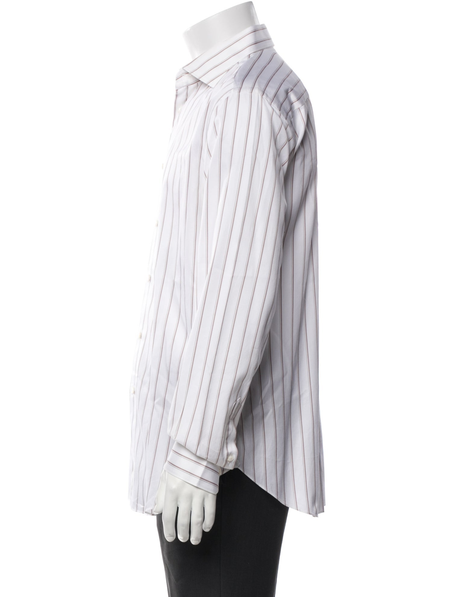 Brioni Striped Long Sleeve Dress Shirt