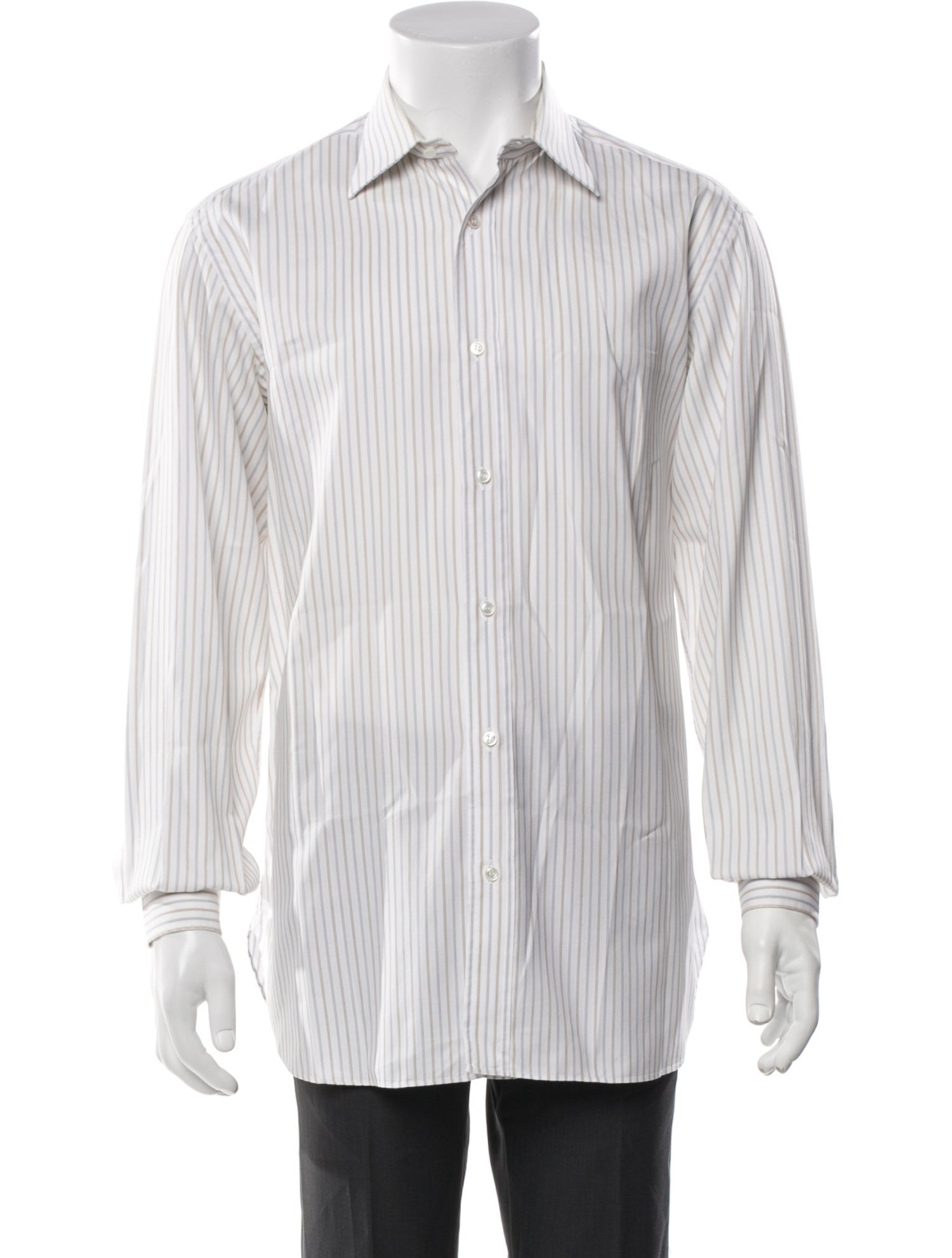 Brioni Striped Long Sleeve Dress Shirt