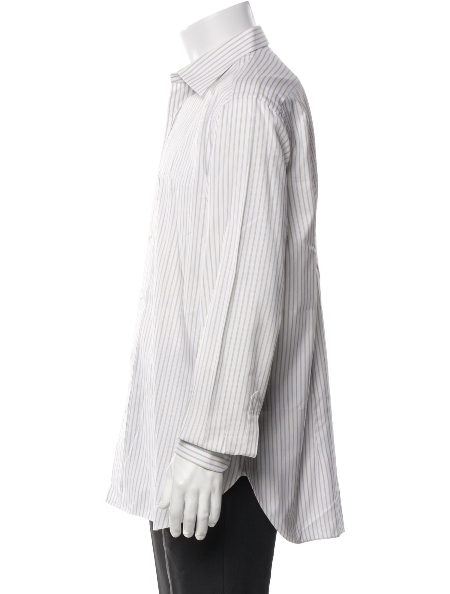 Brioni Striped Long Sleeve Dress Shirt