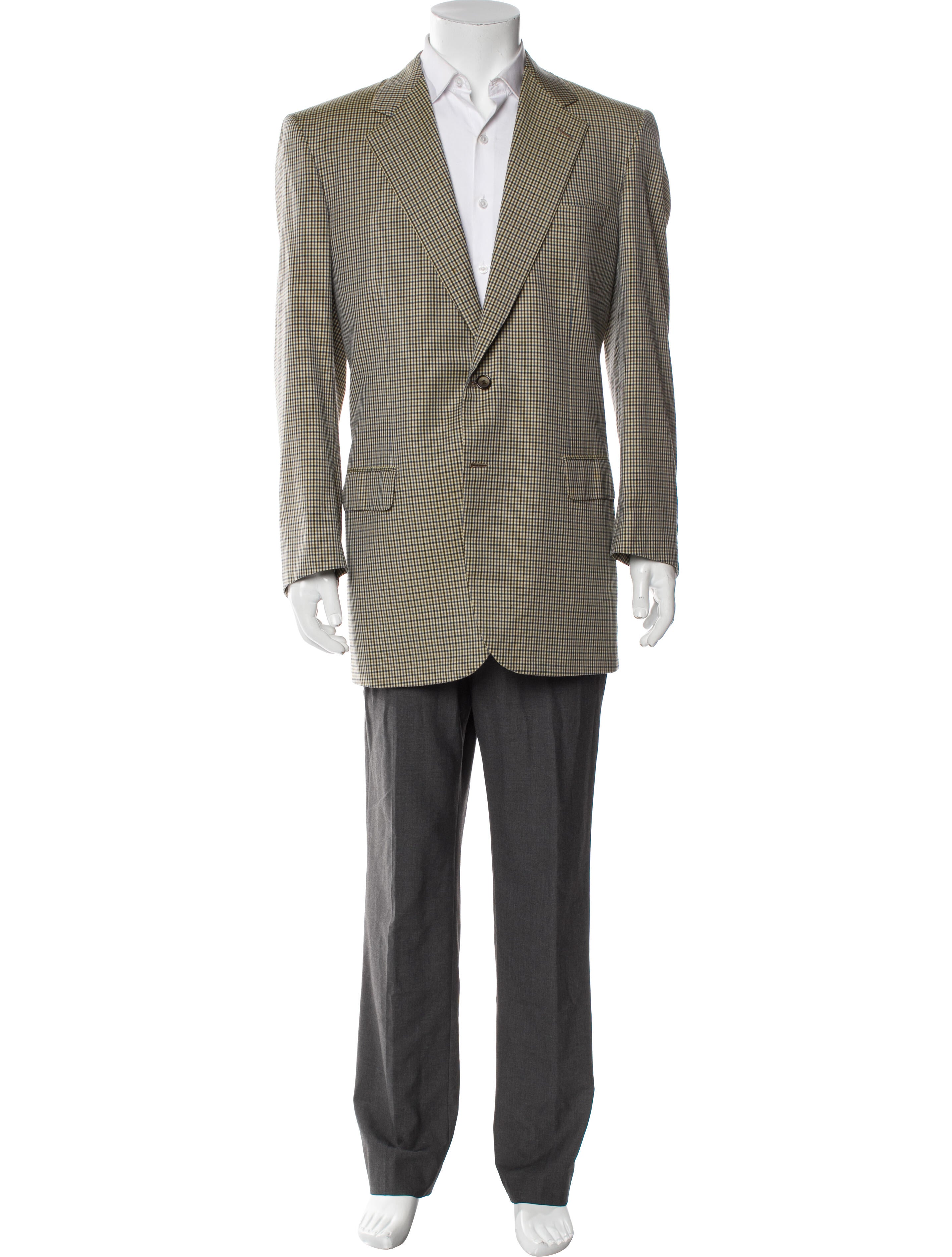 Brioni Plaid Print Blazer