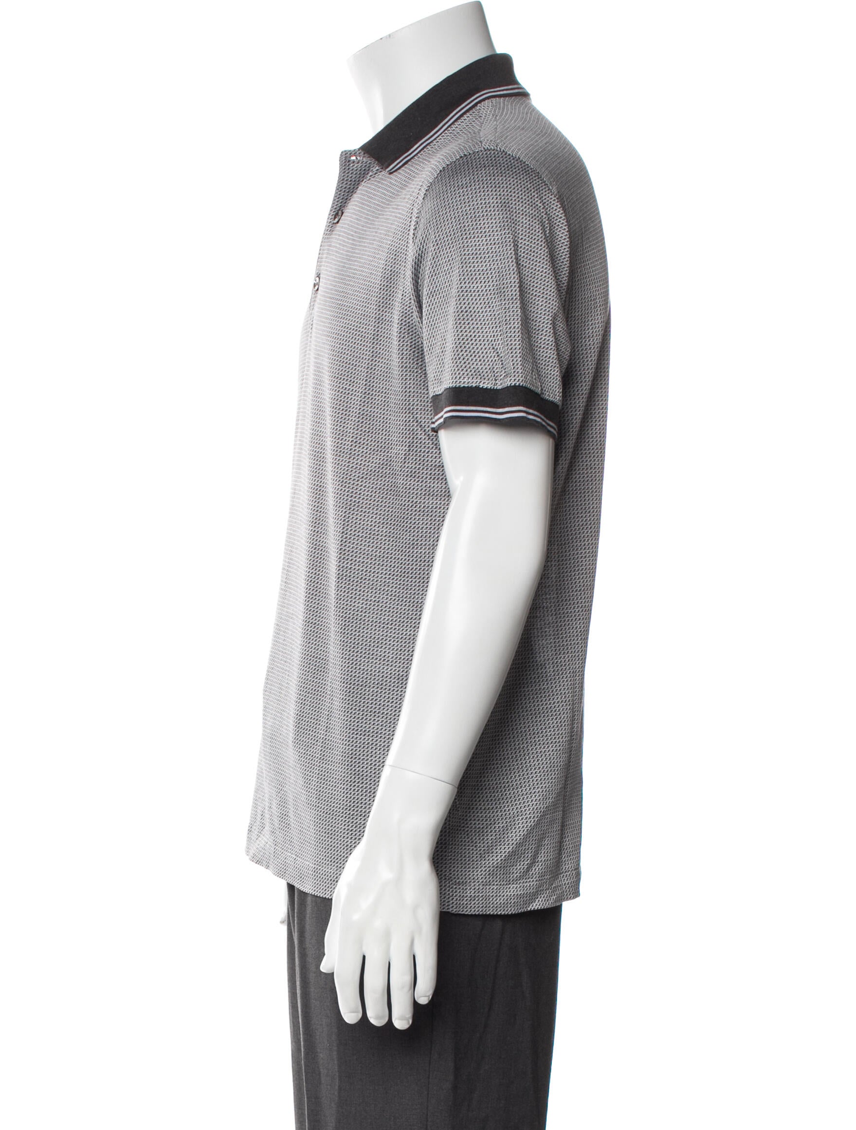 Brioni Striped V-Neck Polo Shirt