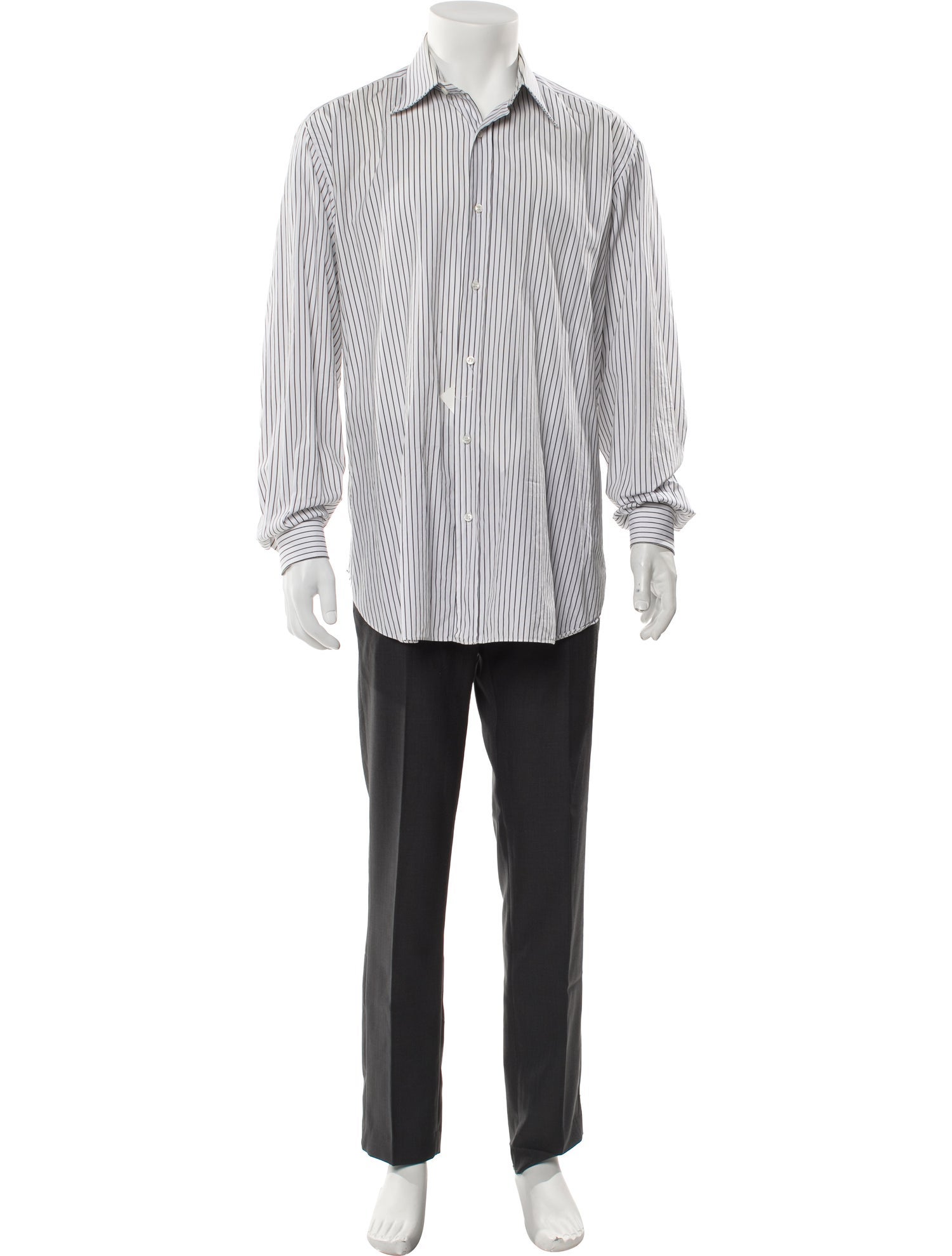 Brioni Striped Long Sleeve Dress Shirt