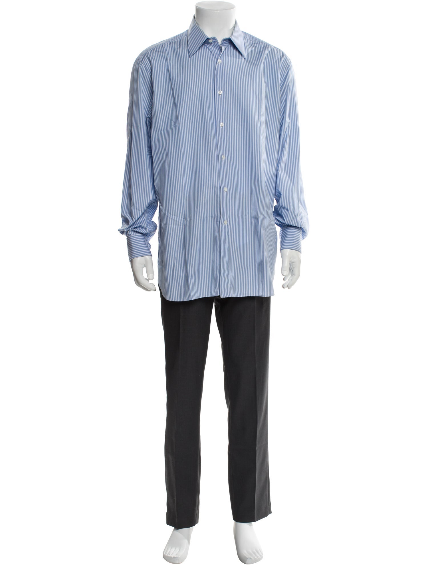 Brioni Striped Long Sleeve Dress Shirt