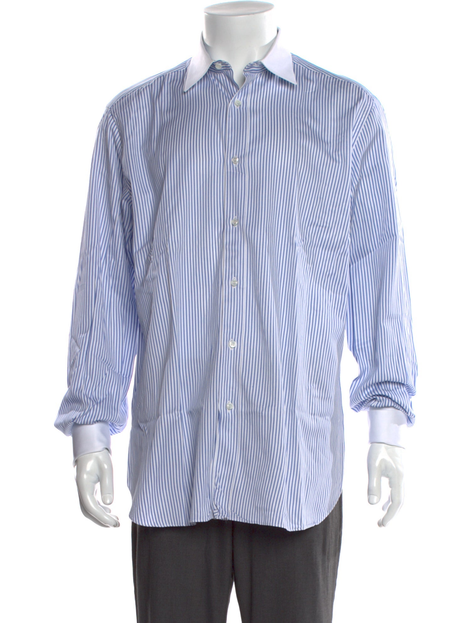 Brioni Striped Long Sleeve Dress Shirt
