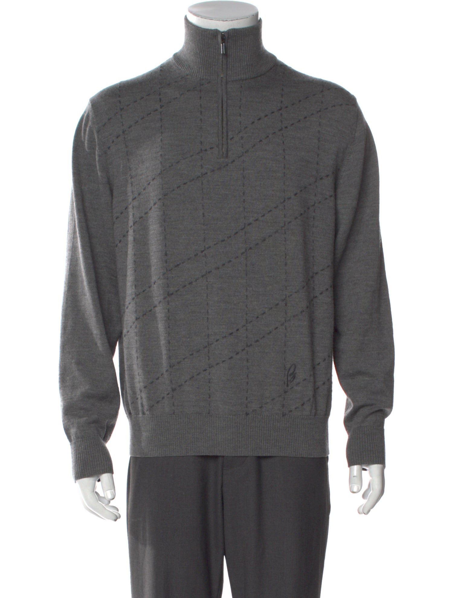 Brioni Wool Mock Neck Pullover