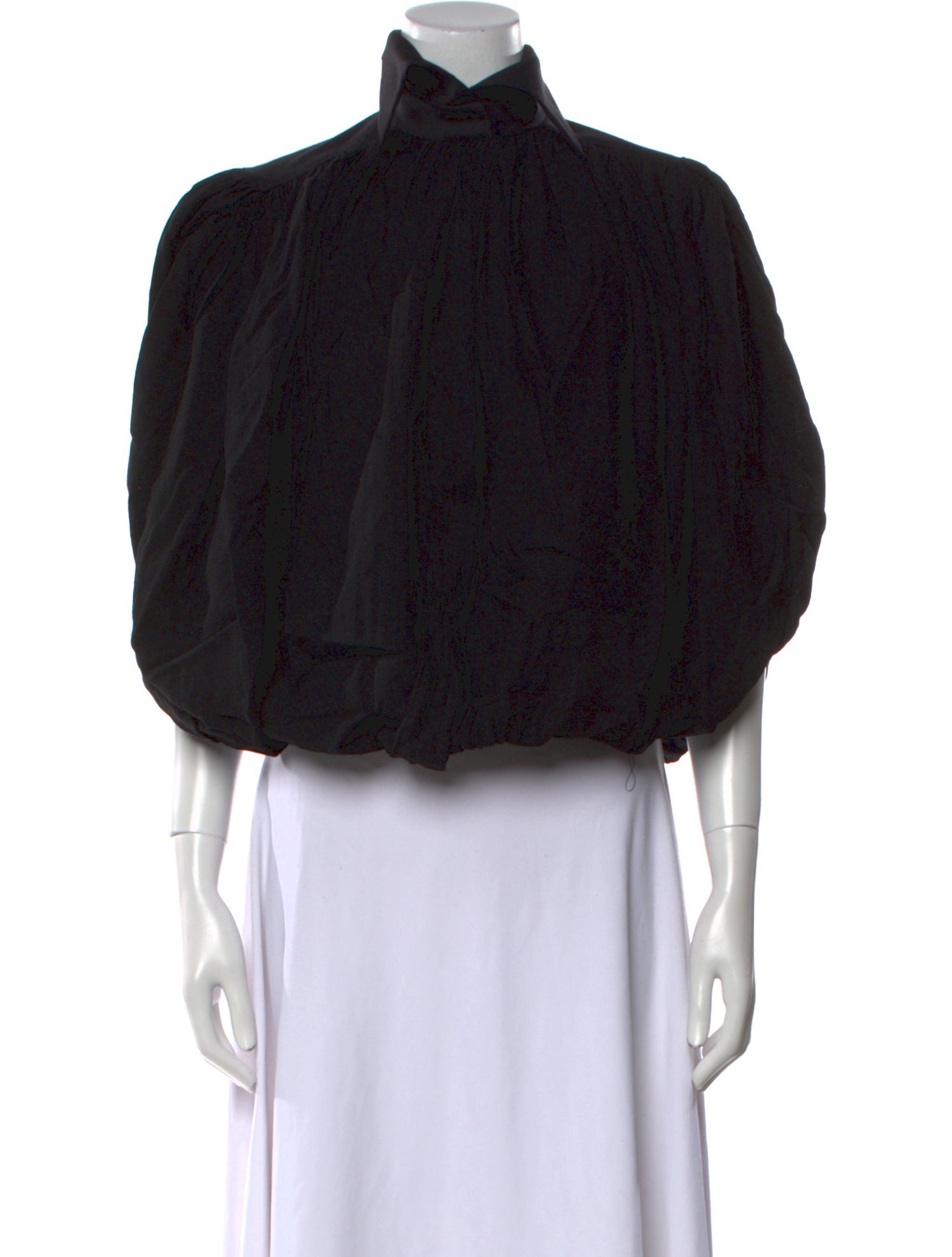 Brioni Virgin Wool Mock Neck Crop Top