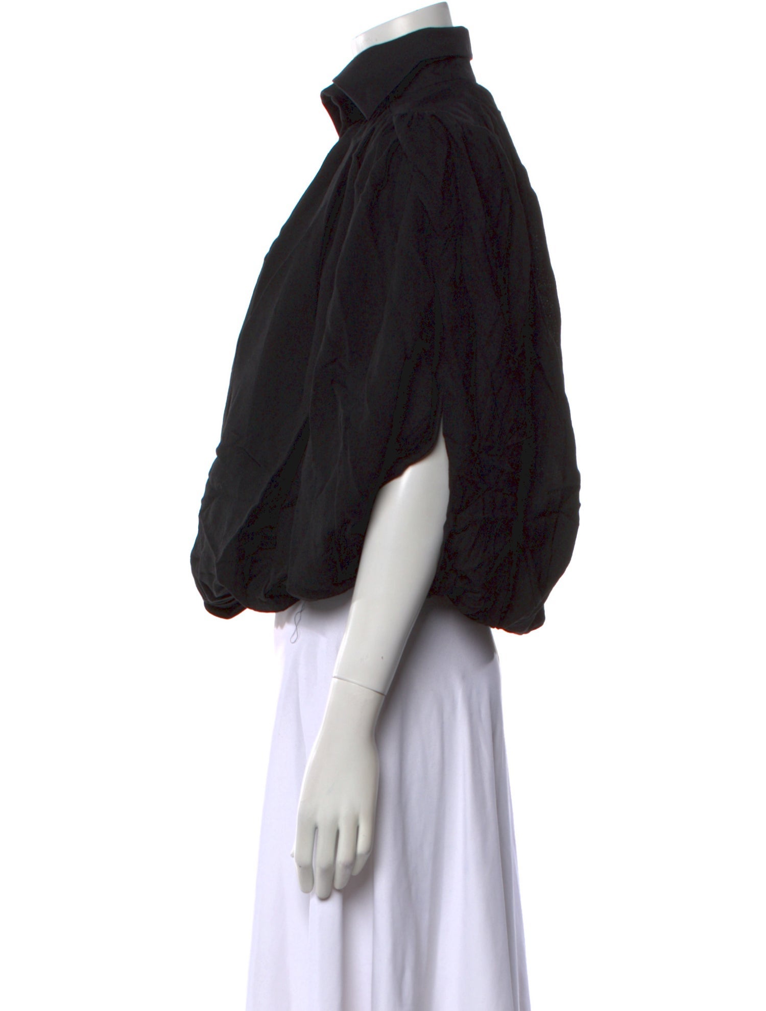 Brioni Virgin Wool Mock Neck Crop Top